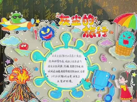 灰尘的旅行立体手抄报线稿模版材料包 小学四年级下册学校阅读手抄报#灰尘的旅行,四年级的手抄报作业,好书推荐阅读小报思维导图材料包半成品!#灰尘的旅行手抄报#好书推荐#课外阅读