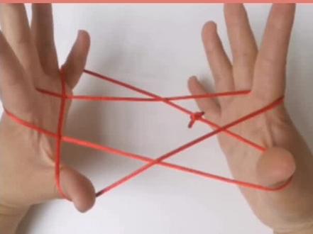 翻花绳,用一根绳子翻出具有魔力的小星星。#手工 #亲子互动 #教程