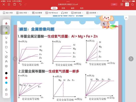 初三下册化学金属与酸反应图像问题,你都掌握住了吗!#化学