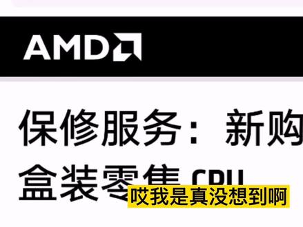 AMD和Intel对于散片CPU保修态度保持一致——找卖你的,别来找我