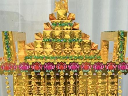 今日分享聚福金鼎的教程#手工折纸 #折纸 #折金纸 #金纸 #金元宝堆叠