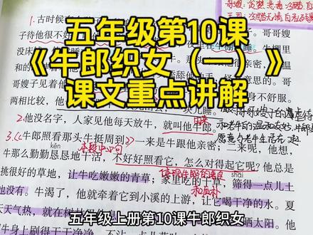 五年级上册第10课《牛郎织女》讲解#小学语文 #学习笔记 #五年级上册语文 #部编版语文 #知识分享