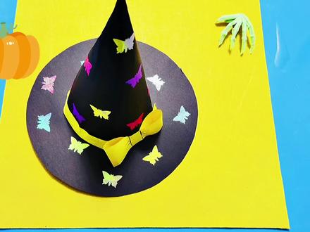 万圣节快到了!制作一款巫女帽,简单易学!#手工#折纸#