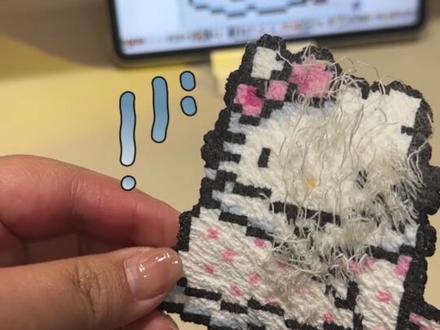 真的是服了,喜提战损版毛巾烫豆!翻车翻出新花样!#拼豆 #拼豆图纸 #拼豆教程 #翻车现场 #毛巾烫豆