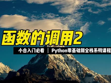 函数的调用2 #Python #编程入门 #程序员 #零基础 #全栈