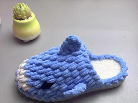 鲨鱼🦈拖鞋教程4#抖音小助手 #抖音DIY#手工编织零基础教学