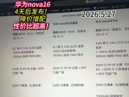 4天后的华为nova16,降价增配,性价比超高! #华为nova16 #女性手机推荐 #性价比超高