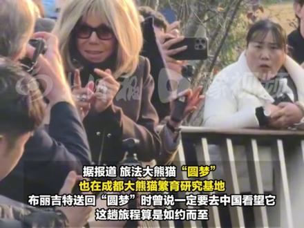 法国总统夫人布丽吉特,专程到访成都大熊猫繁育基地 看望曾在法国出生的“圆梦”#法国 #熊猫 #布丽吉特 (编辑:小聂)