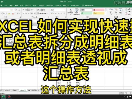 excel如何快速把汇总表拆分成明细表,明细表快速透视成汇总表 #excel技巧 #excel #office办公技巧 #办公软件技巧 #玩转office #excel教学