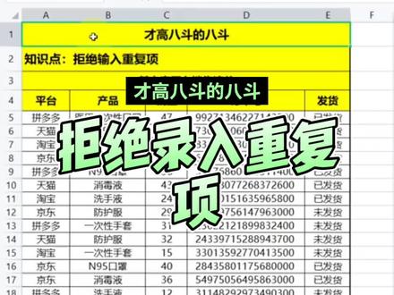 非常实用的一个知识点:拒绝录入重复项!周日也要进步哦!#excel技巧 #办公软件技巧 #wps函数公式