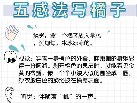 五感法写橘子|写作技巧|视觉触觉听觉嗅觉味觉充分调动起来吧
#小学语文 #写作技巧 #五感法写作技巧
#小学作文 #仿写句子 #仿写训练 #不会写作文 #家长辅导孩子学习