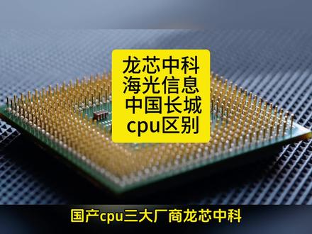 龙芯中科 海光信息 中国长城,国产cpu产品区别