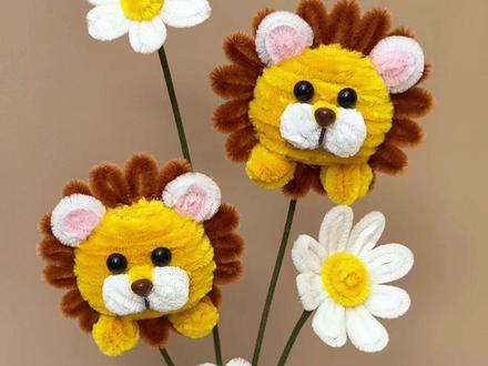 春日限定:扭扭棒手工小狮子盆栽,快分享给你的朋友给你做! #313晒一晒 #好东西晒点大会 #手工diy #亲子互动 #创作灵感