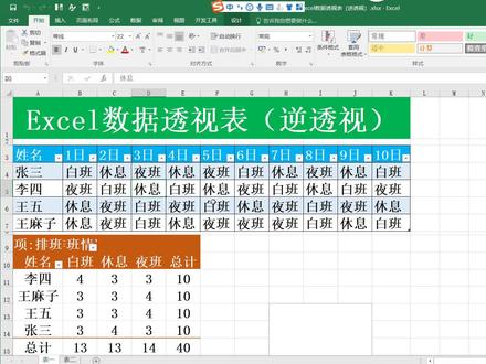 Excel数据透视表(逆透视)