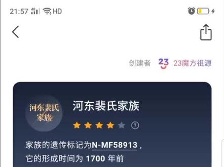 河东裴氏家族基因标记 #历史人物#姓氏溯源 #分子人类学