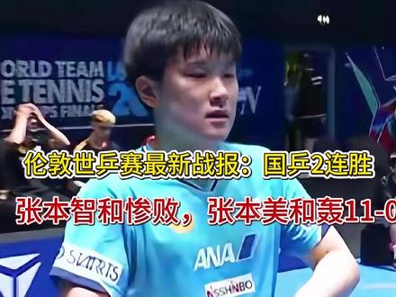 伦敦世乒赛最新战报:国乒2连胜!张本智和惨败,张本美和轰11