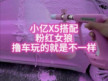 小亿X5这台机器使用感觉非常好,搭配上粉红女狼雪泡壶,撸车玩的就是不一样#粉色控 #自助洗车 #解压 #多伦星清洁设备