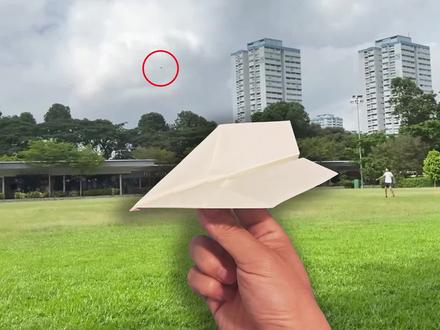 户外狂飞88米!教你折双层内锁距离纸飞机CR15 #纸飞机 #手工折纸 #童年的纸飞机 #飞得很远的纸飞机