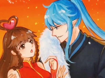 马良画水王子和王默#画画 #学生党 #二次元 #叶罗丽 #水王子王默 @抖音青少年