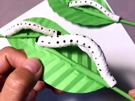 太好玩了,一起动手做会动的蚕宝宝#手工#折纸#幼儿@抖音小助手