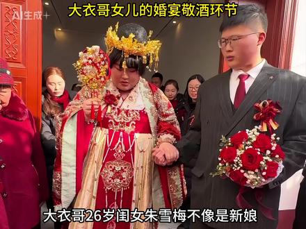 大衣哥女儿婚礼敬酒环节:不像新娘像吃席,全程远远跟在新郎身后 #娱乐 #明星 #大衣哥 #婚礼 #娱乐评论大赏