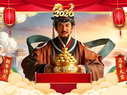 新年好!五路财神携福禄寿三星,提前给大家拜年啦! #新年快乐#马年大吉#拜年 #2026#五路财神