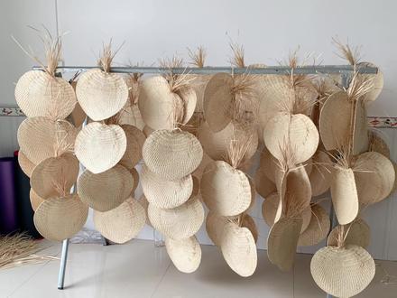 两片棕叶到一把扇子的完整过程,小小的扇子其实需要那么多步骤!#棕叶编织 #扇子教程 #第一视角 #传统手工