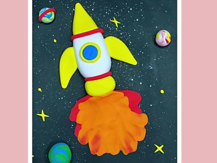 #超轻粘土 #手工 #儿童 #彩泥简单捏一只飞向太空的火箭