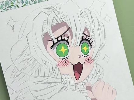 挑战!画100张动漫人物2️⃣|祢豆子🌸#手绘 #鬼灭之刃 #祢豆子 #绘画过程 #没点艺术细胞刷不到