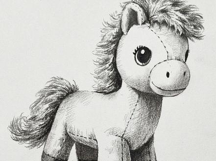 1分钟教会你画小马驹! #绘画 #绘画教程 #没点艺术细胞刷不到