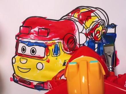 #玩具 #儿童 #超级飞侠 #超级飞侠玩具 #一起学画画 #想画就画 超级飞侠乐迪画出了一个搅拌车