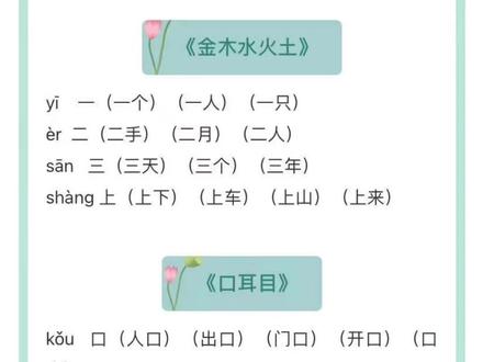暑假预习必备,一年级上册生字组词汇总,家长收藏哦