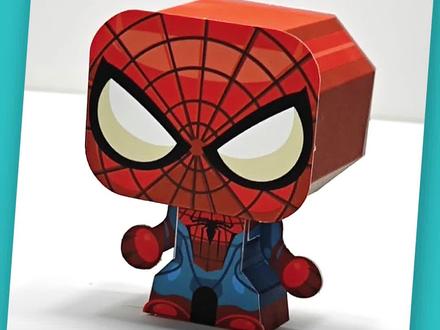 漫威宇宙系列纸盒人,迷你版蜘蛛侠纸模型,超级英雄复仇者联盟#纸模型 #手工 #手办 #复仇者联盟 #蜘蛛侠