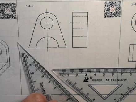 5-4-5斜二测图画法 #画图 #斜二测图画法 #轴测图手绘