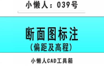小懒人CAD插件:039-断面图标注偏距及高程