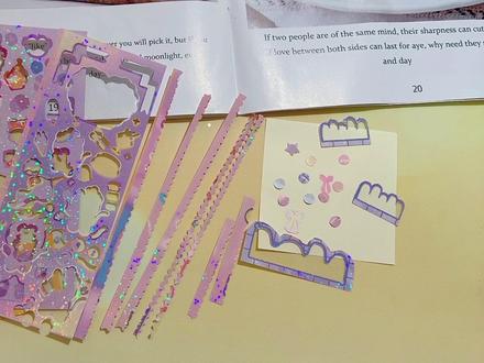 用完的贴纸背卡隐藏玩法,做边框贴花边贴和圆点贴,还能画画#手工diy