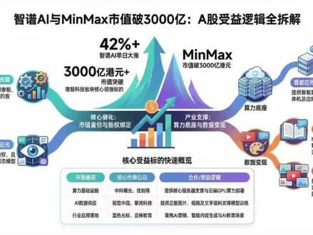 高景气度:智谱/MinMax暴涨,节后有望引爆AI行情,国内10家受益企业解析!#中科曙光 #掌阅科技 #蓝色光标 #科技 #AI