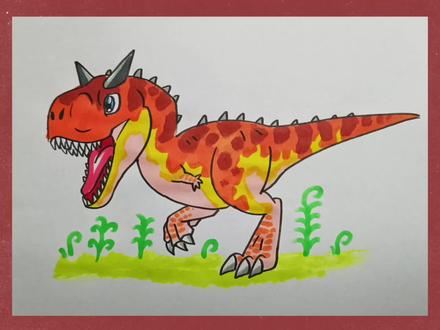 简笔画教程牛龙#画画#恐龙#可爱#简笔画#简笔画教程