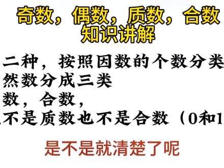 奇数,偶数,质数,合数知识讲解#小学数学 #必考考点 #数学知识讲解