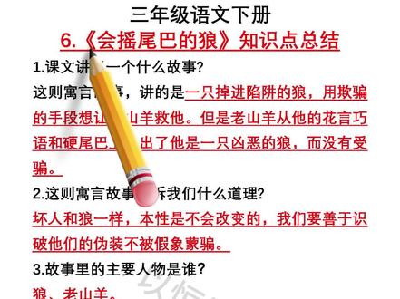 三下 第6课《会摇尾巴的狼》重点知识 三下语文 会摇尾巴的狼 知识问答
#小学语文 #三年级 #知识点总结