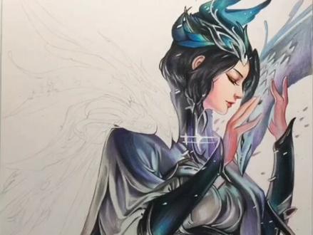 虞姬新皮肤来啦,你们的评论我都有看,都会画的放心叭~#绘浮生 #王者荣耀 #彩铅 #手绘 #虞姬