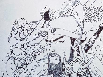 #关羽 #关二爷 #关公 #画画 #不打稿 #油字笔画画 晚安,我的粉丝们,你们是我画画的动力。