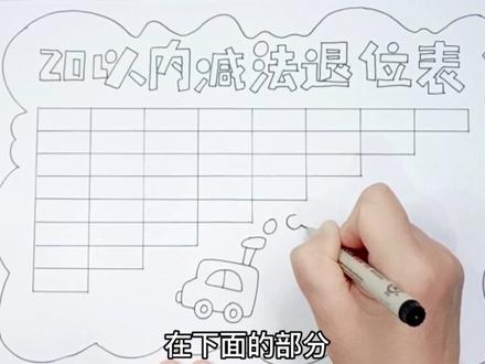 这类数学手抄报太常用,画法简单,效果灰常ok! #手抄报模板 #手抄报 #手抄报作业 #20以内减法退位