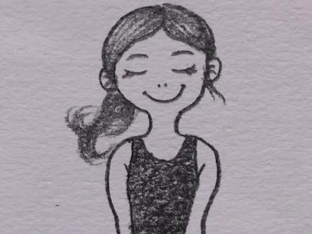 练瑜伽的小女孩(3)#瑜伽女孩的日常 #简笔画 #修行