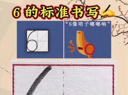数字6的标准书写,6像哨子嘟嘟响#练字