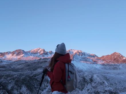 朗卡没去成临时改道野马海子,却意外看到了日照金山 #张德帅户外俱乐部 #川西美景 #日照金山 #旅行vlog #野马海子