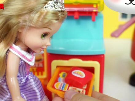 #小猪佩奇动画片汉堡店#手工玩具,用橡皮泥做薯条鸡腿!#儿童动画