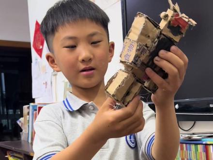 #拼装机器人玩具 一年级小学生放学2小时手搓三角洲威龙。#手工机器人