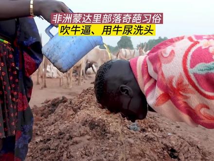 非洲蒙达里部落之旅,50头牛娶一个老婆,男人用牛尿洗头#原始部落