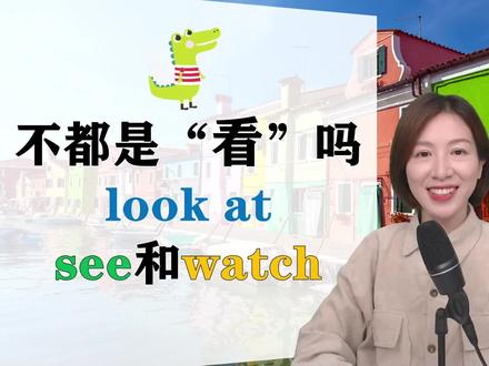 “look at”和“see”和“watch”也有区别?早这么解释早懂了 #零基础英语